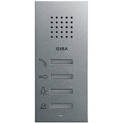 Квартирная аудиостанция накладного монтажа Gira System 55 Алюминий