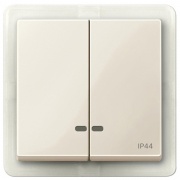 Клавиша двойная с окошком д/световой индикации IP44 System M Merten бежевый