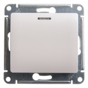 Одноклавишный переключатель с подсветкой 10А механизам SE Glossa, перламутр