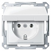 Розетка c/з с крышкой Merten System M Полярно-белый