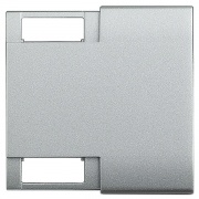 LivingLight Клавиша с 2 отверстиями для вставки символа, размер 2 модуля, цвет алюминий