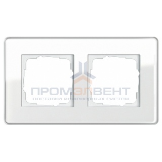 Рамка 2-ая Gira Esprit Glass C Белое стекло