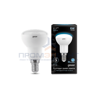 Лампа Gauss R50 6W 530lm 4100K Е14 LED 1/10/100