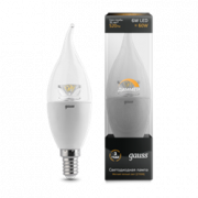 Лампа Gauss LED Candle Tailed-dim Crystal Clear E14 6W 2700K диммируемая 1/10/50
