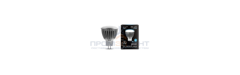 Лампа Gauss LED D35*45 3W SMD MR11 AC220-240V GU4 4100K FROST