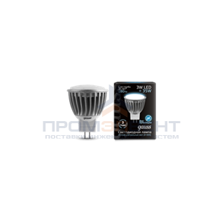 Лампа Gauss LED D35*45 3W SMD MR11 AC220-240V GU4 4100K FROST