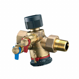 Вентиль балансировочно-регулирующий Oventrop Cocon QTZ - 1/2" (ВР/НР, 90-450 л/ч, с ниппелями)
