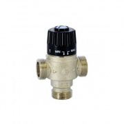 Клапан термостатический смесительный STOUT - 1" (НР, t30-65°C, kvs 1.8, T-образное смешивание)