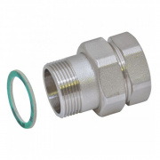 Соединение быстроразъемое (американка) латунное STOUT - 2" (ВР/НР,никель,уплотнение по плоскости)