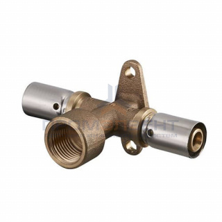 Тройник с внутренней резьбой и креплением Oventrop Cofit P - 20x2.5 x 1/2" (прессовой, бронза)