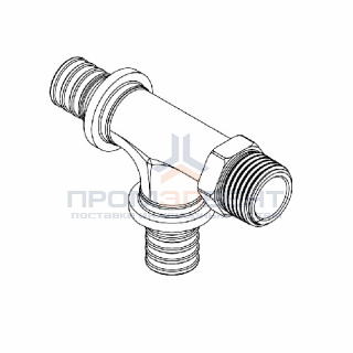 Тройник с переходом на наружную резьбу REHAU RX - 16 x 1/2" (бронза, для труб серии RAUTITAN)