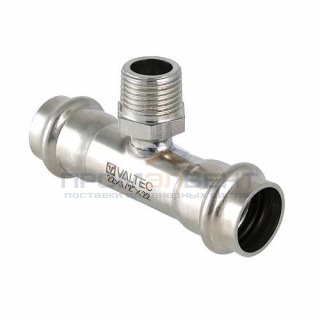 Тройник с переходом на наружную резьбу VALTEC VTi.150 - 28 x 3/4" (прессвой, для труб из нерж.стали)