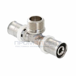 Тройник с переходом на наружную резьбу VALTEC VTm.233 - 32 x 1" (прессовой, для металлопл.труб)