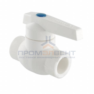 Кран шаровой VALTEC VTp.744 - 25 (c латунной обоймой, для полипропиленовых труб под пайку, белый)