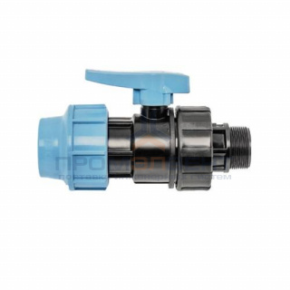 Кран шаровой с переходом на наружную резьбу UNIDELTA 1072 - 40 x 1"1/4 (винтовой, для труб ПНД)