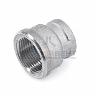 Муфта латунная резьбовая переходная STOUT - 1/2" x 3/8" (никелированная)