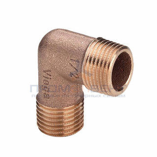 Отвод 90° Viega 3091 - 1/2" (НР/НР, резьбовой, бронза без покрытия)