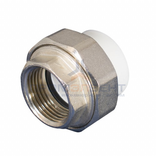 Переход на внутреннюю резьбу разъемный KALDE - 25 x 3/4" (для полипропиленовых труб, цвет белый)