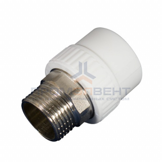 Переход на наружную резьбу под ключ KALDE - 50 x 1"1/2 (для полипропиленовых труб, цвет белый)