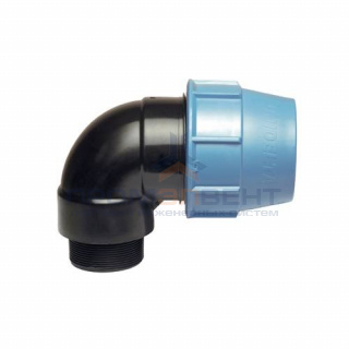 Переход на наружную резьбу угловой UNIDELTA 1008 - 110 x 4" (для труб ПНД, резьба пластиковая)