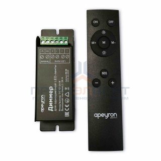 04-38 Диммер, 12/24В, 288/576Вт, 3 канала х 8А, IP20, пульт "easy control", радио, 10 кноп., 117х42х24 мм.