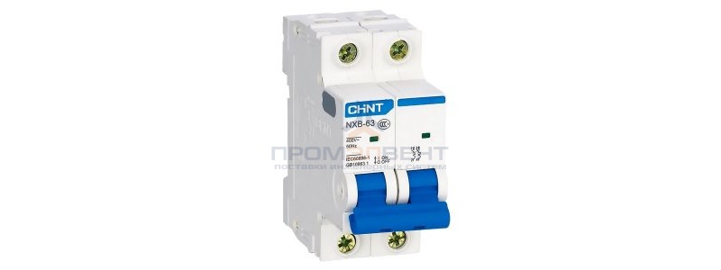 Автоматический выключатель Chint NXB-63S 2P 10А 4.5kA х-ка B (R) (автомат электрический)
