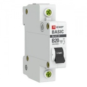 Автоматический выключатель EKF Basic ВА 47-29 1P 20А (B) 4,5кА (автомат электрический)