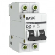 Автоматический выключатель EKF Basic ВА 47-29 2P 40А (C) 4,5кА (автомат электрический)