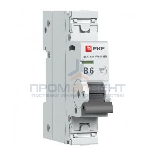 Автоматический выключатель EKF PROxima ВА 47-63N 1P 6А (B) 6кА (автомат электрический)