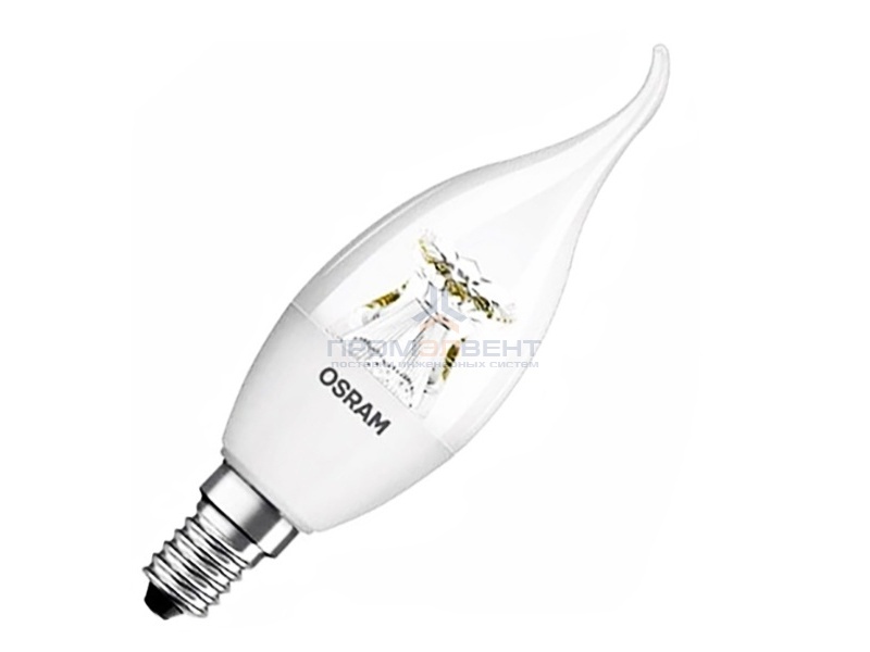Лампа светодиодная свеча на ветру Osram LED CLAS BA CL 6W (40W) 827 DIM 470lm 220V E14