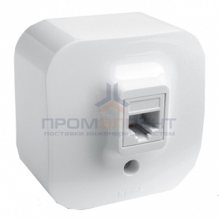 Розетка компьютерная Legrand Quteo RJ45 кат.5e UTP белая [уп 20шт]