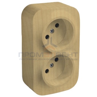 Розетка двойная Legrand Quteo без заземления дерево [уп 10шт]