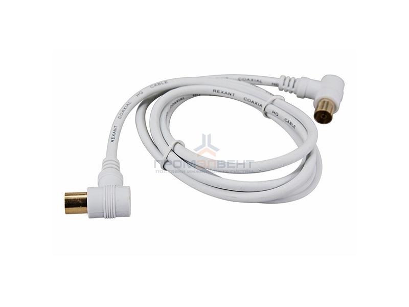 Шнур TV PLUG-TV JACK 5М Угловой Белый